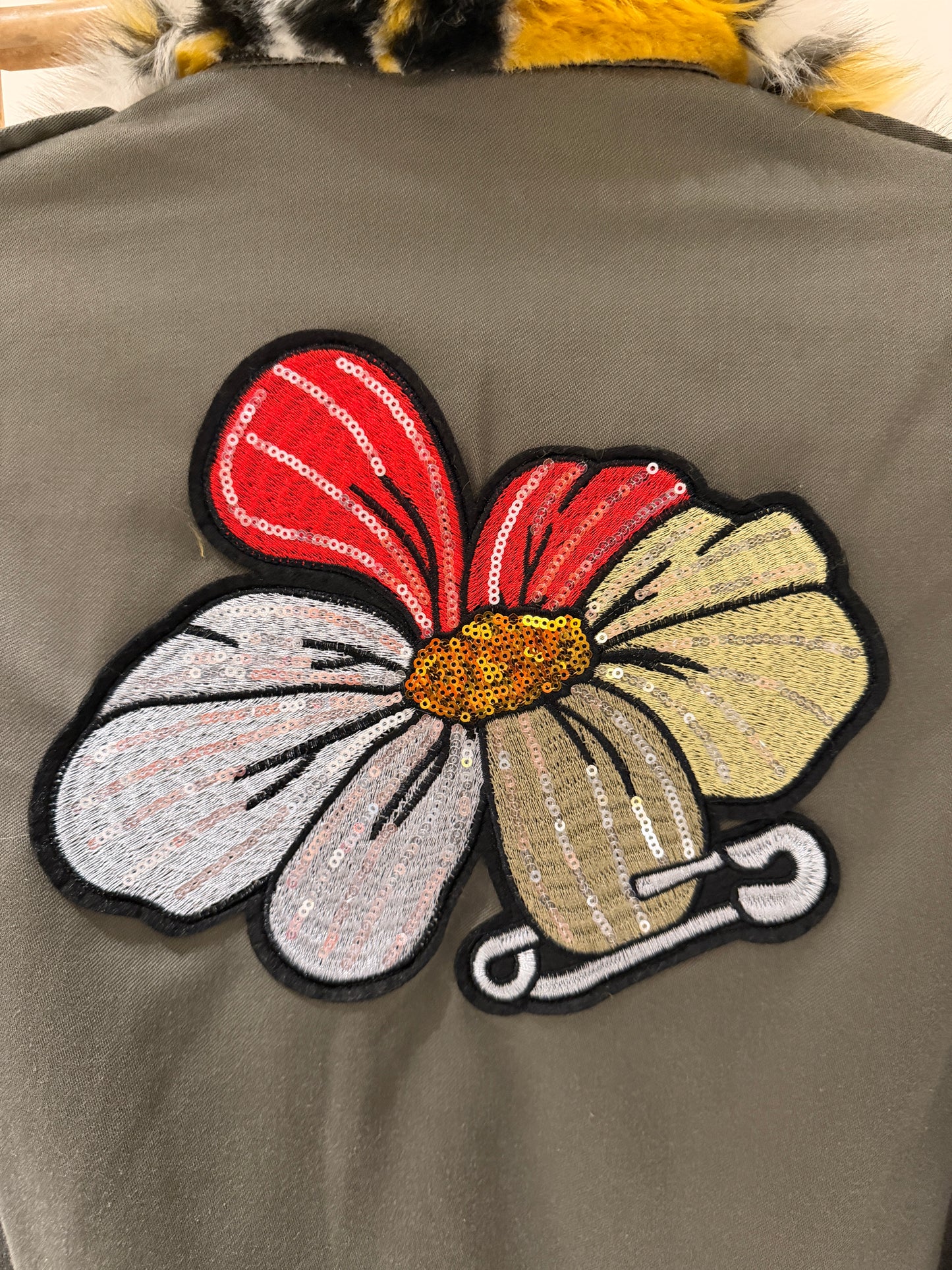 Veste Treillis militaire customisée - "Sunshine" - pièce unique