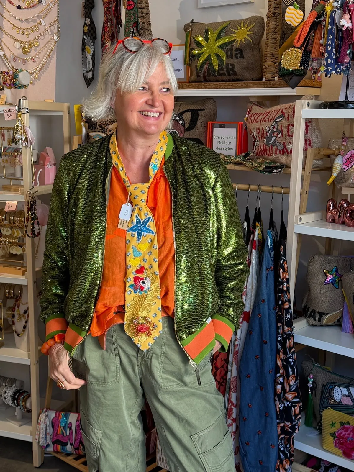 Carole et ses créations colorées