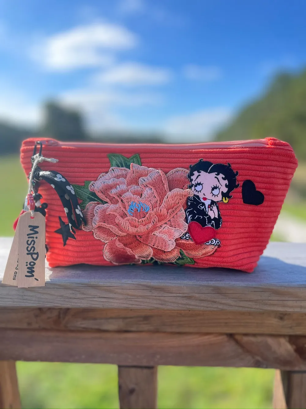 Pochette Betty Bloom rose corail