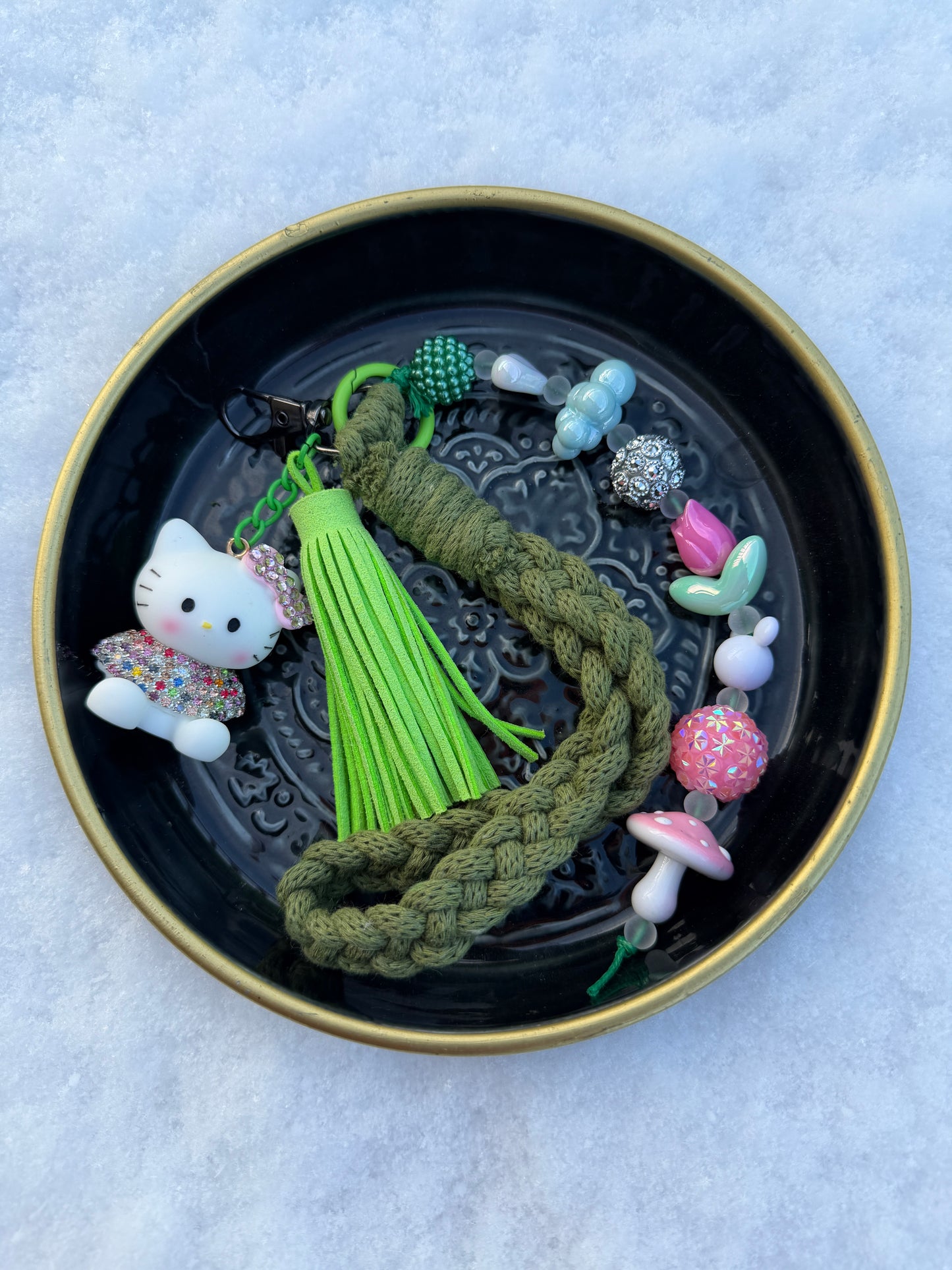 Bijou de sac coloré - Grigri - porte-clés - " Chaton" -  pièce unique