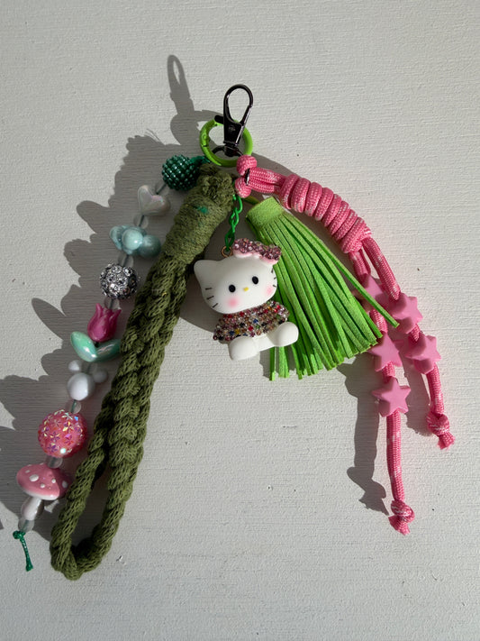 Bijou de sac coloré - Grigri - porte-clés - " Chaton" -  pièce unique