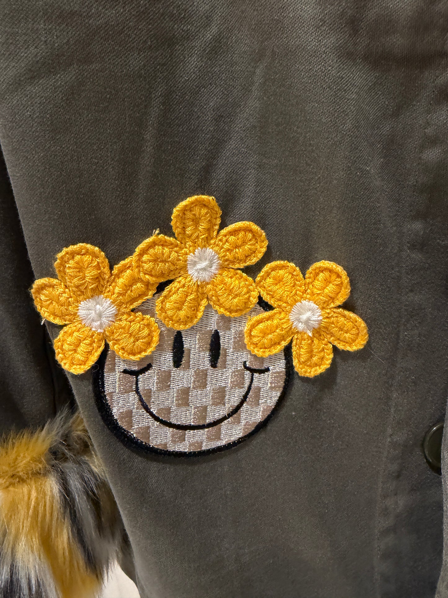 Veste Treillis militaire customisée - "Sunshine" - pièce unique