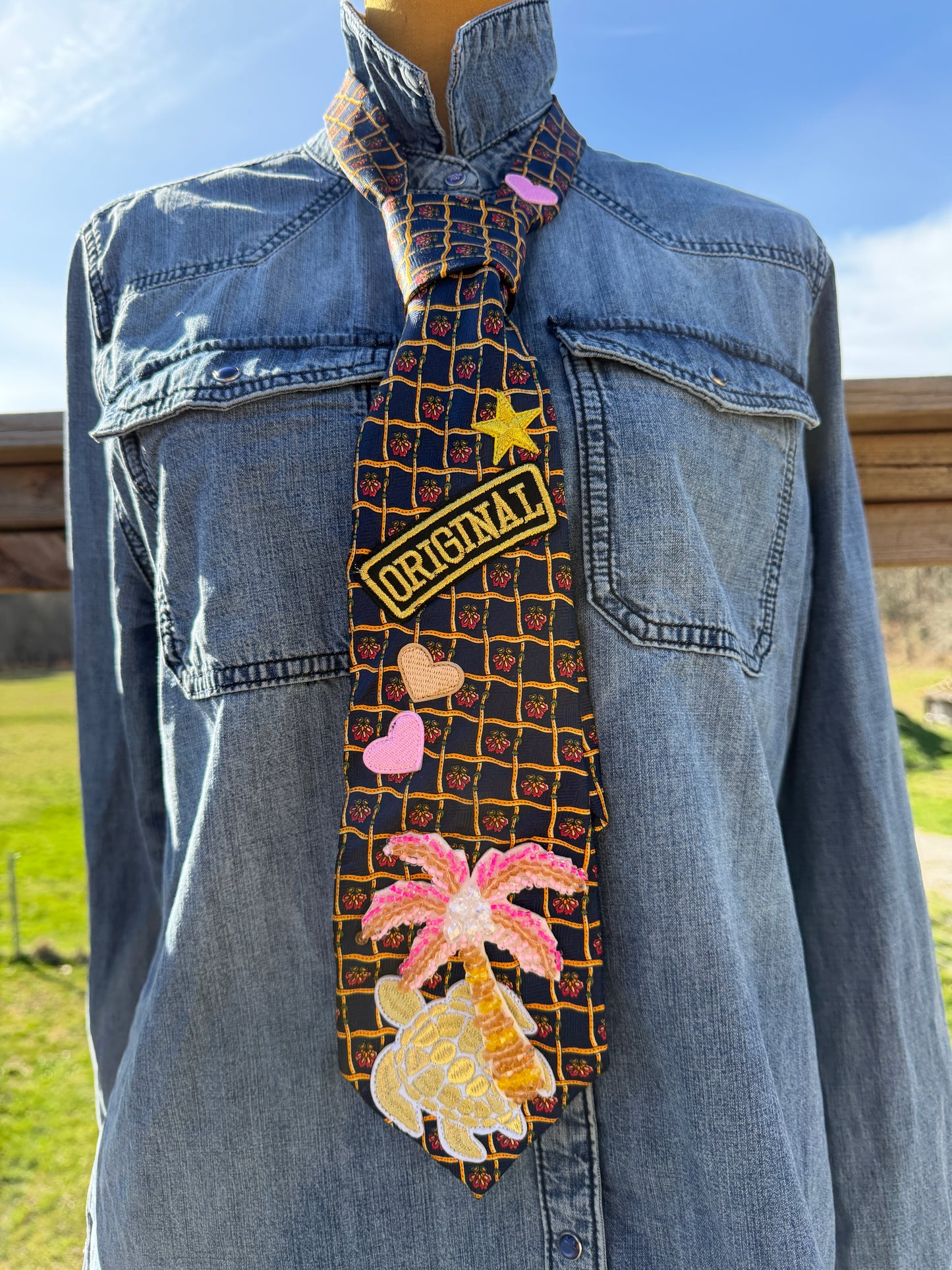 Cravate bijou - "Original Palm"- pièce unique