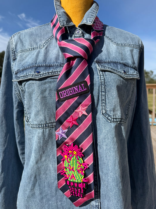 Cravate bijou - "Original cactus" - pièce unique