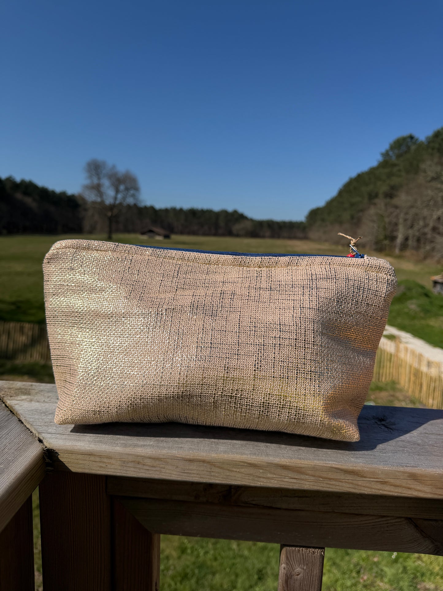 Pochette femme - "Do You Love Me"- tissu lamé - pièce unique