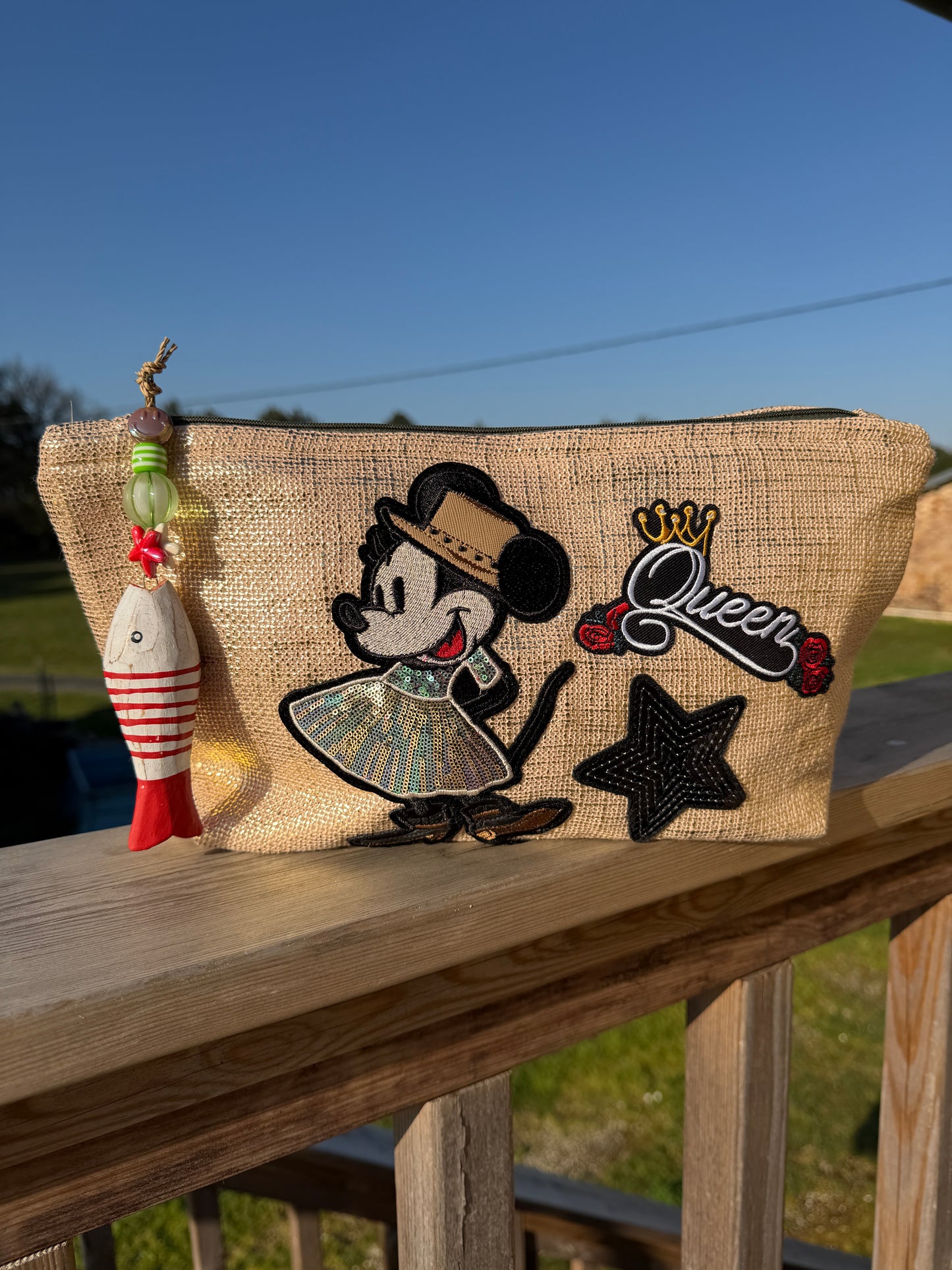 Pochette femme - "Queen Mood"- tissu lamé -pièce unique