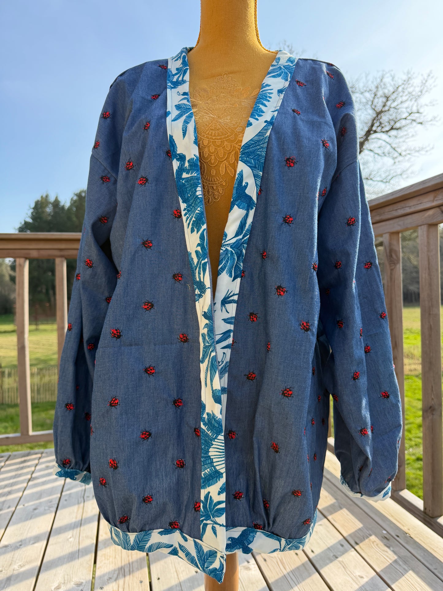 Kimono femme - "Chat Beauté" - Pièce unique
