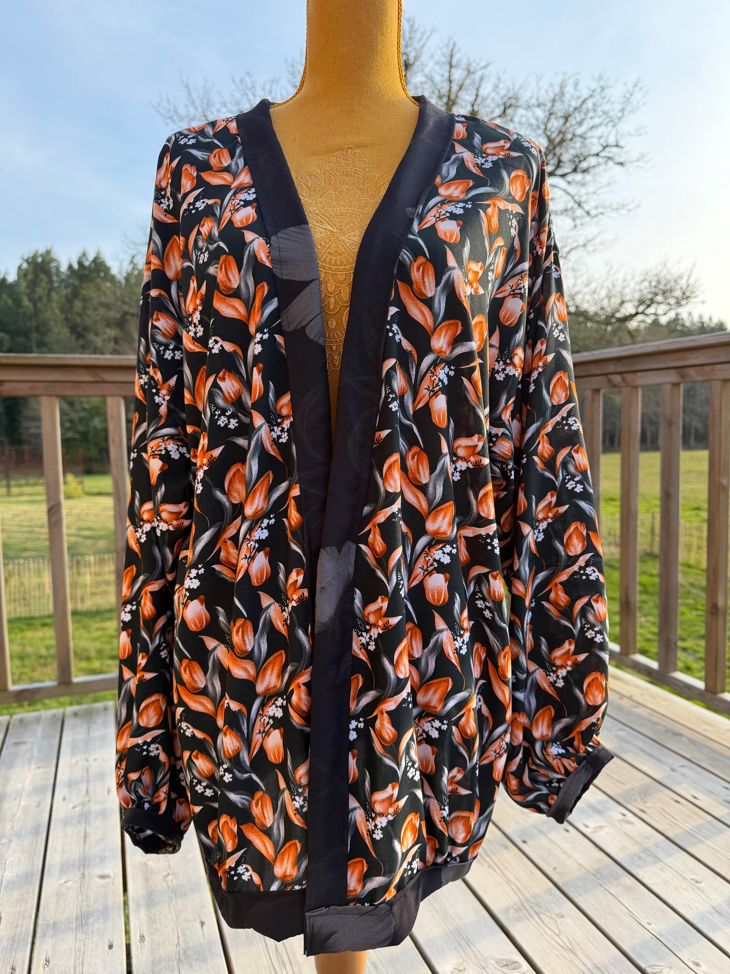 Kimono femme original - "Noir Désir"- Pièce unique