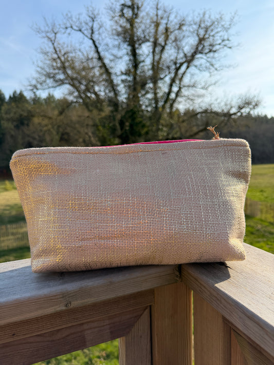 Pochette femme - "Panthère Pop"- tissu lamé - pièce unique