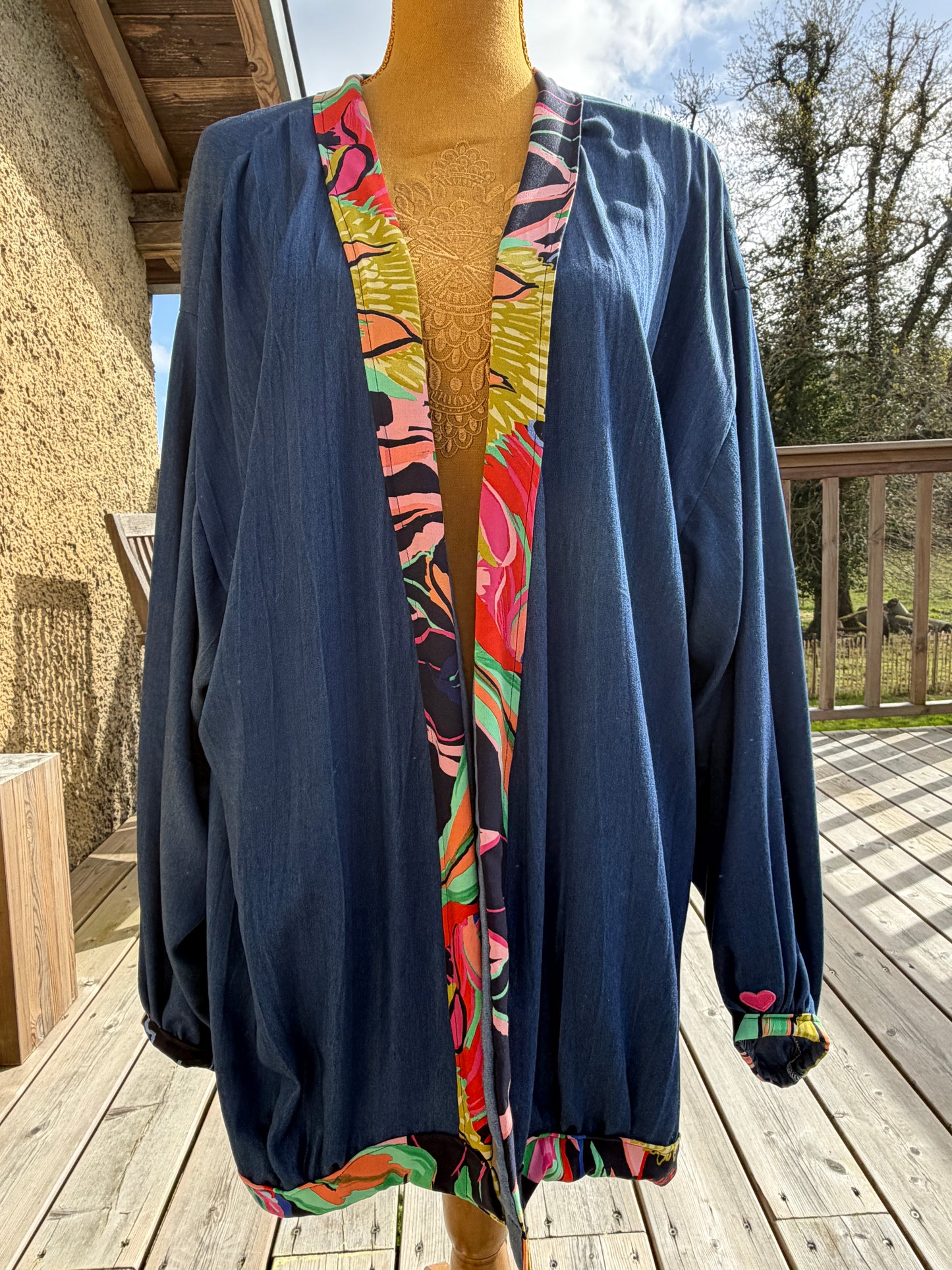 Kimono femme - "Regard du coeur" - pièce unique