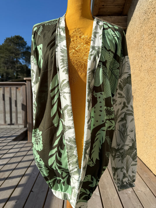 Kimono femme - "Tropical Chic " - Pièce unique