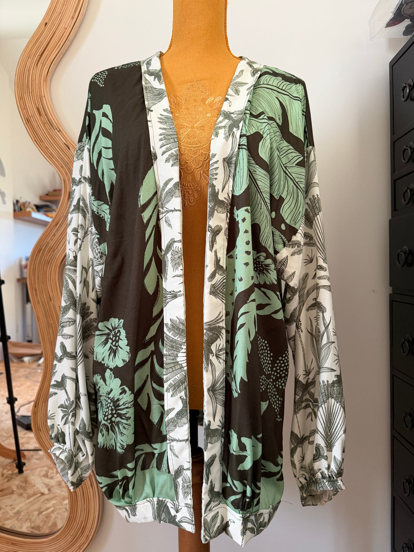 Kimono femme - "Tropical Chic " - Pièce unique