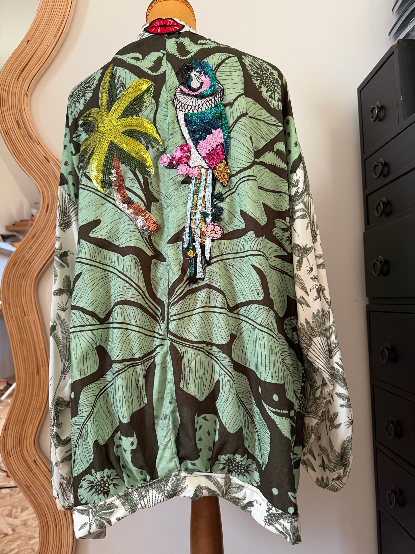Kimono femme - "Tropical Chic " - Pièce unique